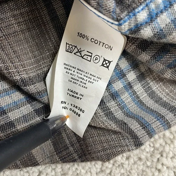 32 Bar Blues 100% Cotton Long Sleeve Button Front Shirt Multicolor Mens Large - Picture 6 of 7